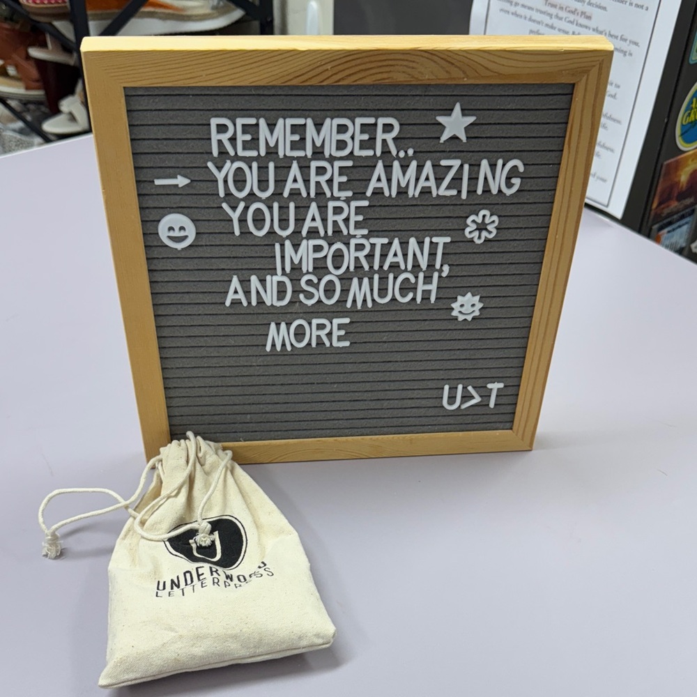 Gray Letter Board with Wooden Frame
